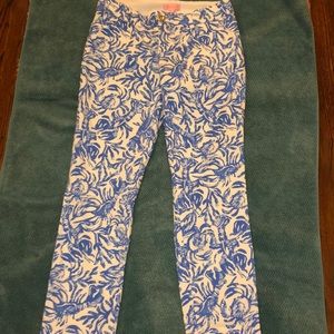 LILLY PULITZER CAPRIS-BEAUTIFUL BLUE & WHITE-NWOT